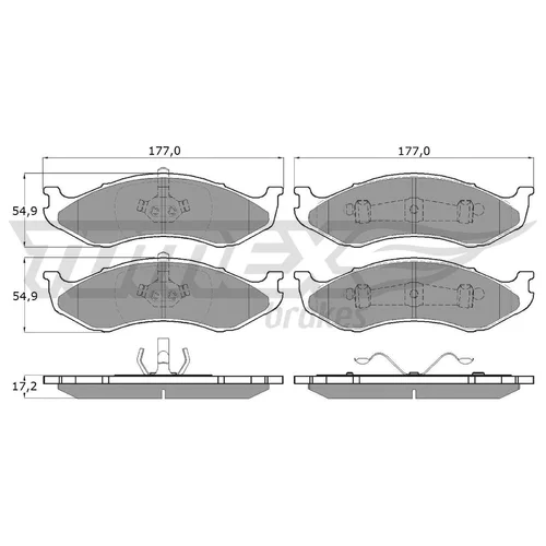 Sada brzdových platničiek kotúčovej brzdy TOMEX Brakes TX 12-09