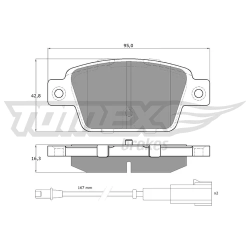 Sada brzdových platničiek kotúčovej brzdy TOMEX Brakes TX 12-511