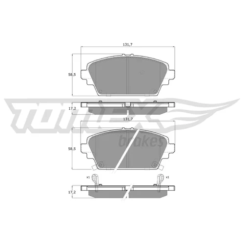 Sada brzdových platničiek kotúčovej brzdy TOMEX Brakes TX 12-63