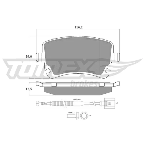 Sada brzdových platničiek kotúčovej brzdy TOMEX Brakes TX 13-962