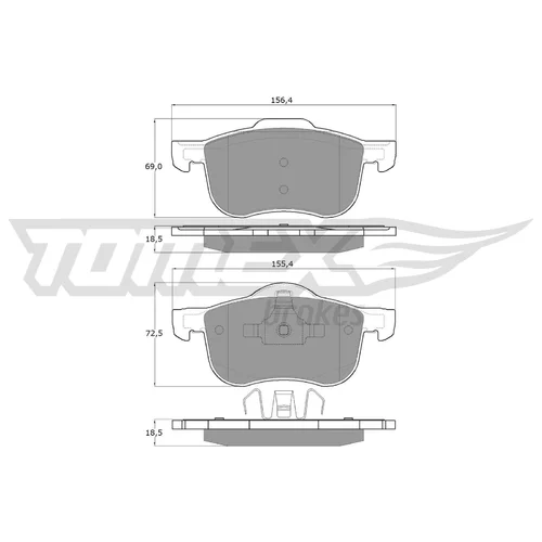 Sada brzdových platničiek kotúčovej brzdy TX 14-04 (TOMEX Brakes)