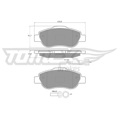 Sada brzdových platničiek kotúčovej brzdy TOMEX Brakes TX 14-42