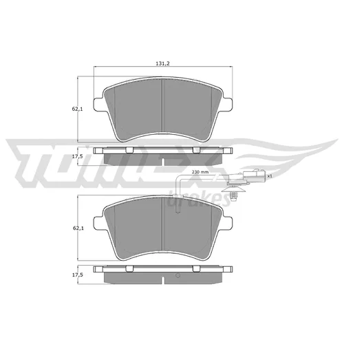 Sada brzdových platničiek kotúčovej brzdy TOMEX Brakes TX 15-841