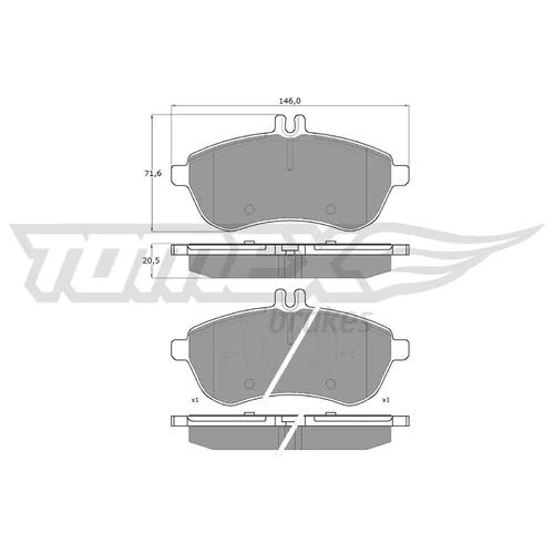 Sada brzdových platničiek kotúčovej brzdy TOMEX Brakes TX 16-02