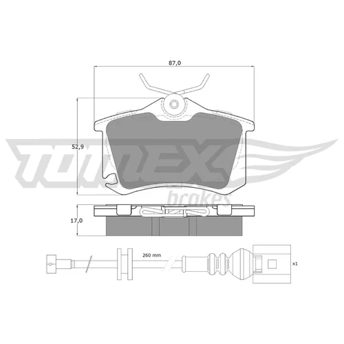 Sada brzdových platničiek kotúčovej brzdy TOMEX Brakes TX 16-15