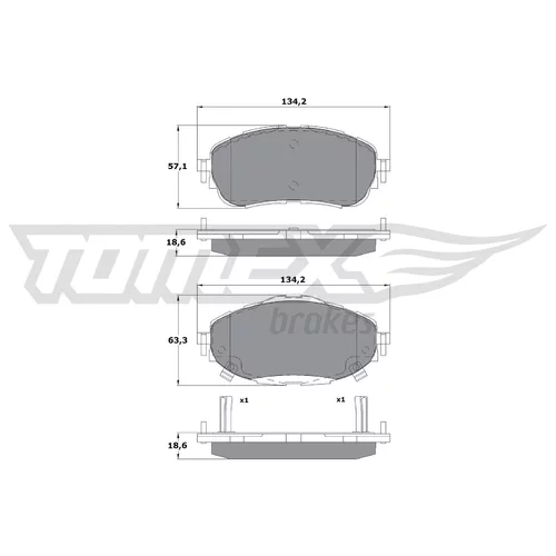 Sada brzdových platničiek kotúčovej brzdy TOMEX Brakes TX 16-99