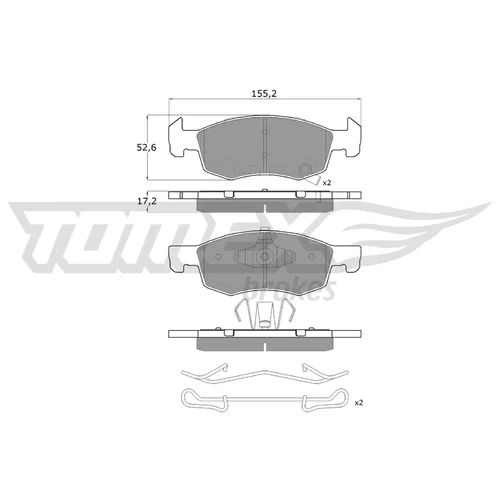 Sada brzdových platničiek kotúčovej brzdy TOMEX Brakes TX 17-92