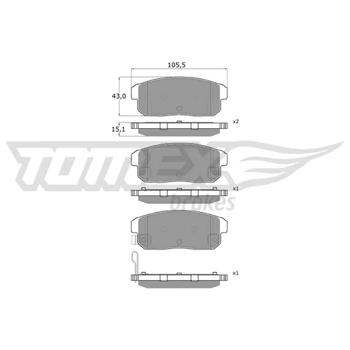 Sada brzdových platničiek kotúčovej brzdy TOMEX Brakes TX 17-97