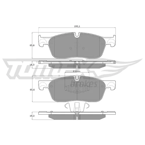 Sada brzdových platničiek kotúčovej brzdy TOMEX Brakes TX 18-15