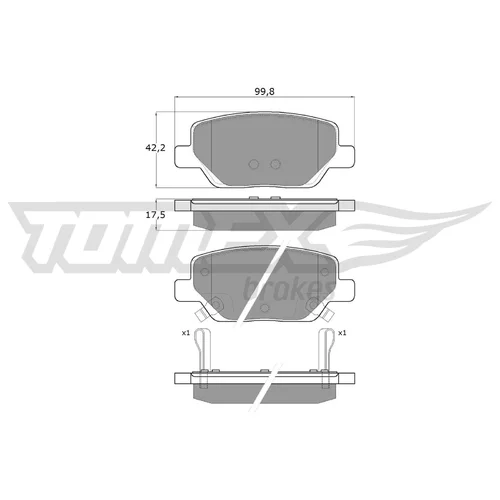 Sada brzdových platničiek kotúčovej brzdy TOMEX Brakes TX 18-20