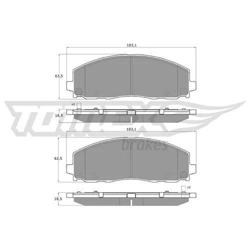 Sada brzdových platničiek kotúčovej brzdy TOMEX Brakes TX 19-19