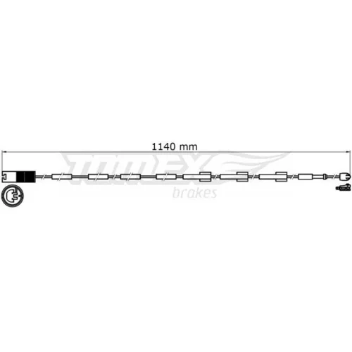 Výstražný kontakt opotrebenia brzdového obloženia TOMEX Brakes TX 31-38