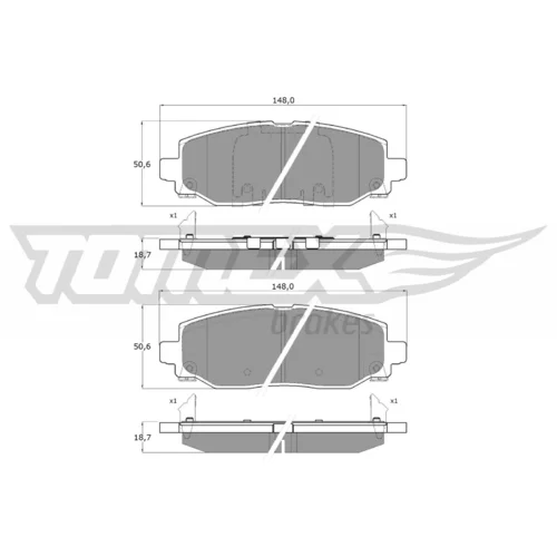 Sada brzdových platničiek kotúčovej brzdy TOMEX Brakes TX 60-04