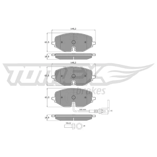 Sada brzdových platničiek kotúčovej brzdy TOMEX Brakes TX 60-09