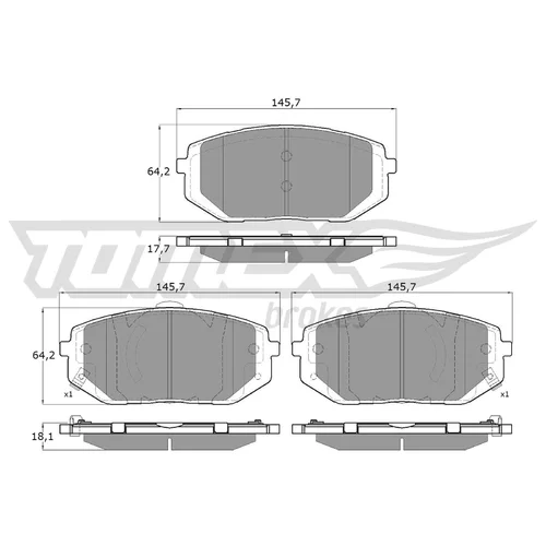 Sada brzdových platničiek kotúčovej brzdy TOMEX Brakes TX 60-17