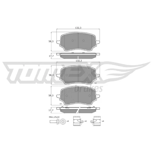 Sada brzdových platničiek kotúčovej brzdy TOMEX Brakes TX 60-46