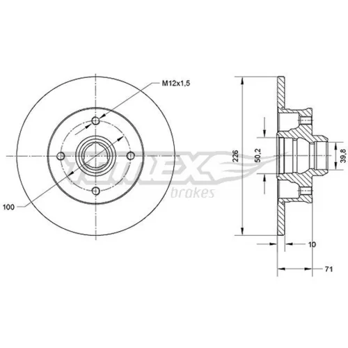 Brzdový kotúč TOMEX Brakes TX 70-71