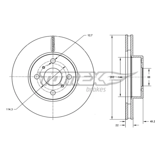 Brzdový kotúč TOMEX Brakes TX 70-72