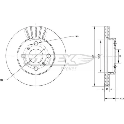 Brzdový kotúč TOMEX Brakes TX 70-97