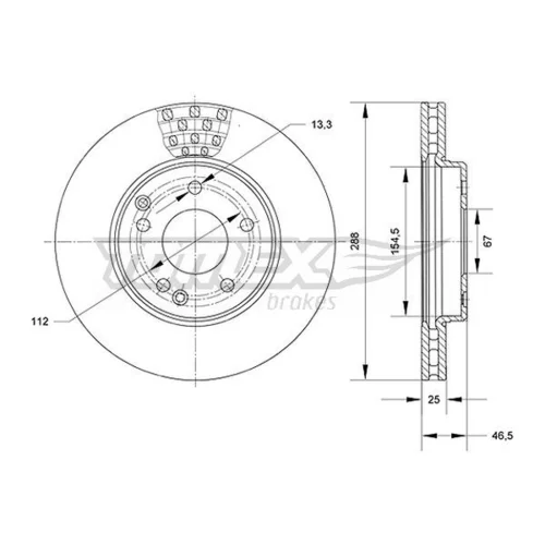 Brzdový kotúč TOMEX Brakes TX 71-06