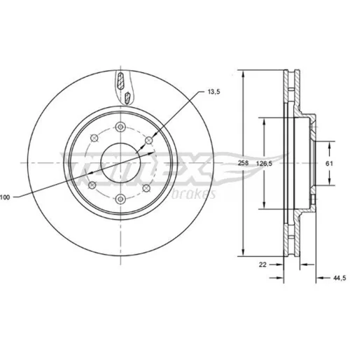 Brzdový kotúč TOMEX Brakes TX 72-60