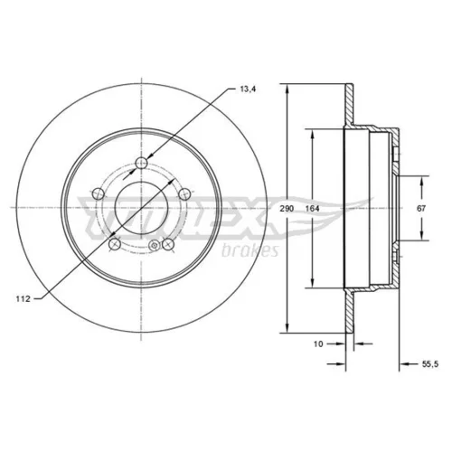 Brzdový kotúč TOMEX Brakes TX 73-10