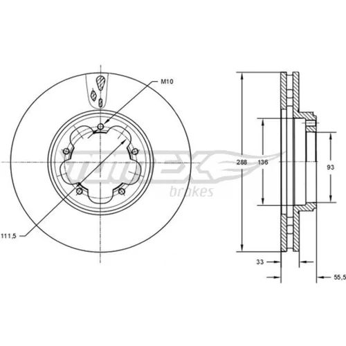 Brzdový kotúč TOMEX Brakes TX 73-11