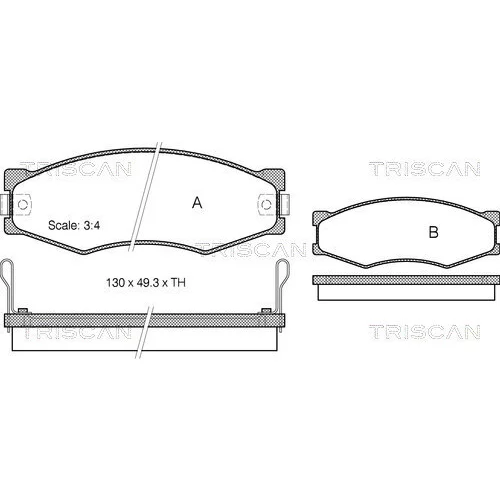 Sada brzdových platničiek kotúčovej brzdy TRISCAN 8110 14103