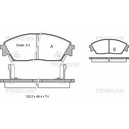 Sada brzdových platničiek kotúčovej brzdy TRISCAN 8110 40885