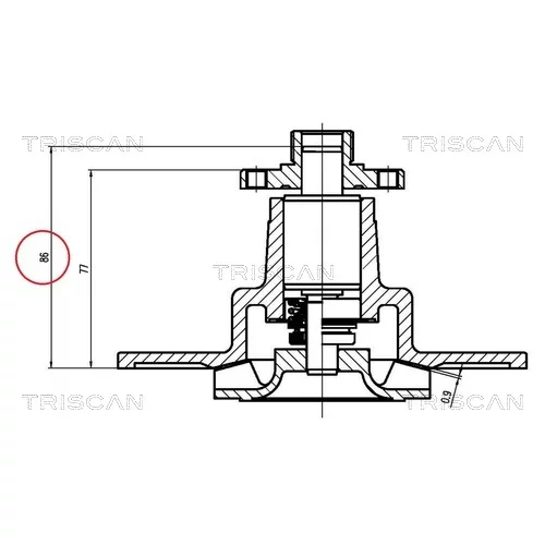 Vodné čerpadlo, chladenie motora TRISCAN 8600 16062 - obr. 1