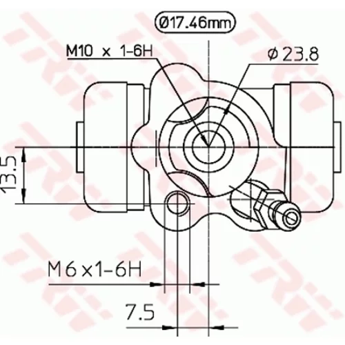 Brzdový valček kolesa TRW BWC250 - obr. 1