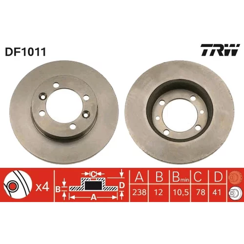 Brzdový kotúč DF1011 /TRW/