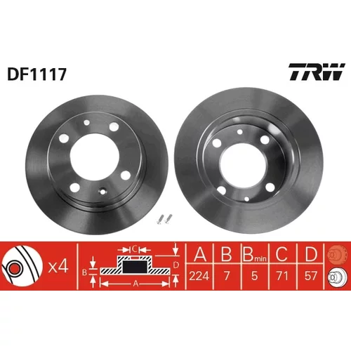 Brzdový kotúč TRW DF1117