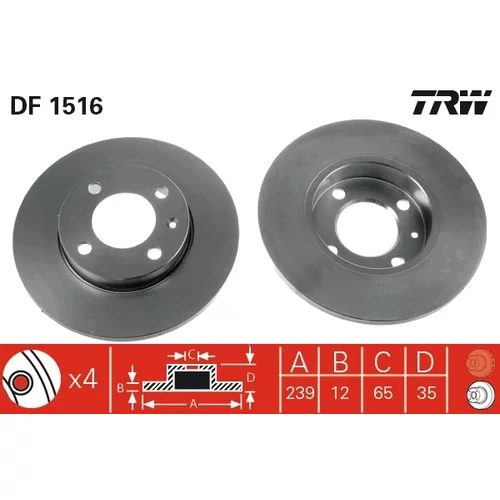 Brzdový kotúč DF1516 /TRW/