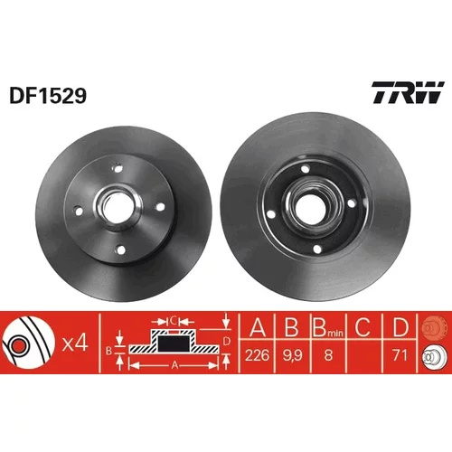 Brzdový kotúč TRW DF1529