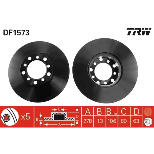 Brzdový kotúč TRW DF1573