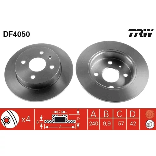 Brzdový kotúč TRW DF4050