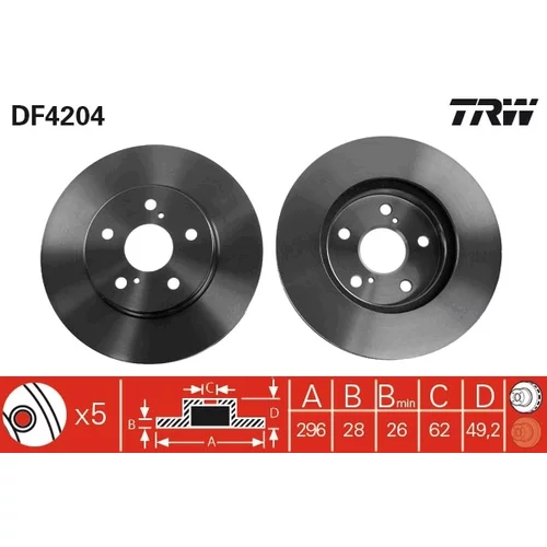 Brzdový kotúč TRW DF4204