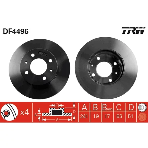 Brzdový kotúč TRW DF4496