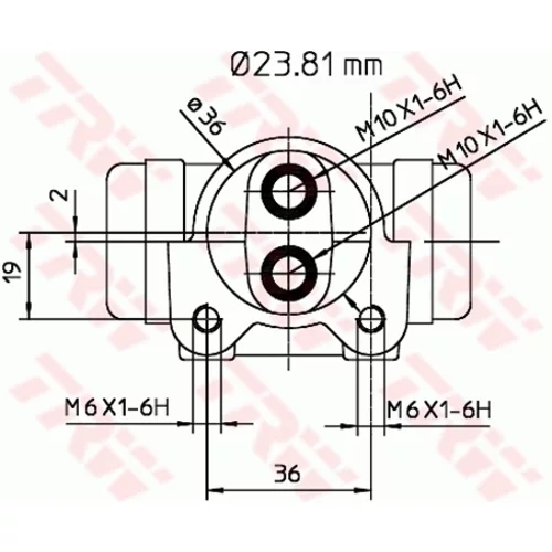 Brzdový valček kolesa BWK223 /TRW/ - obr. 1