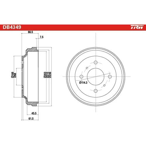 Brzdový bubon TRW DB4349 - obr. 1