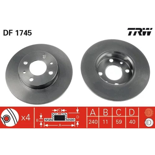 Brzdový kotúč TRW DF1745