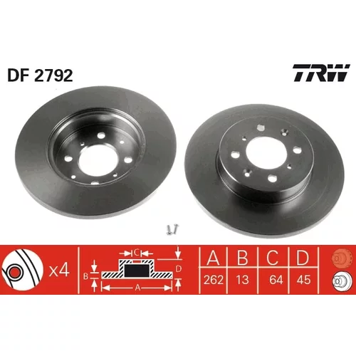 Brzdový kotúč TRW DF2792