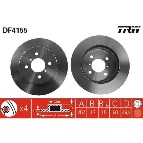 Brzdový kotúč TRW DF4155