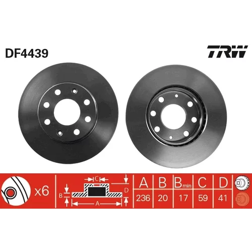 Brzdový kotúč TRW DF4439