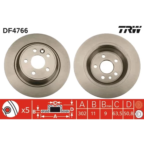 Brzdový kotúč TRW DF4766