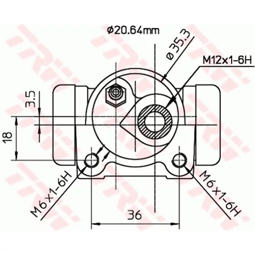 Brzdový valček kolesa BWF171 /TRW/ - obr. 1