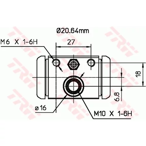 Brzdový valček kolesa TRW BWF307 - obr. 1