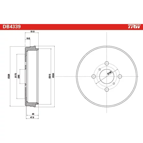 Brzdový bubon TRW DB4339 - obr. 1