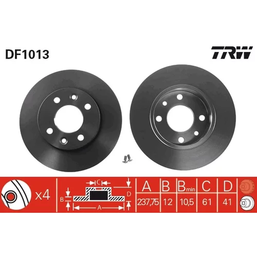 Brzdový kotúč TRW DF1013